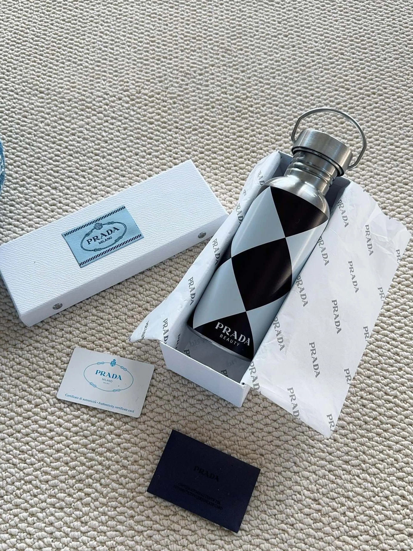 BOTTLE PRADA STAINLESS STEEL CHECKERED 0801